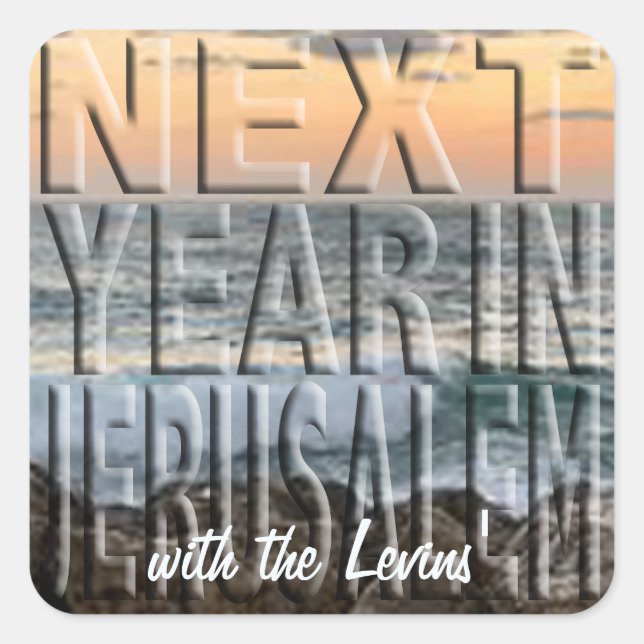 Pessach Sticker Platz "Jerusalem Beach" (Vorderseite)