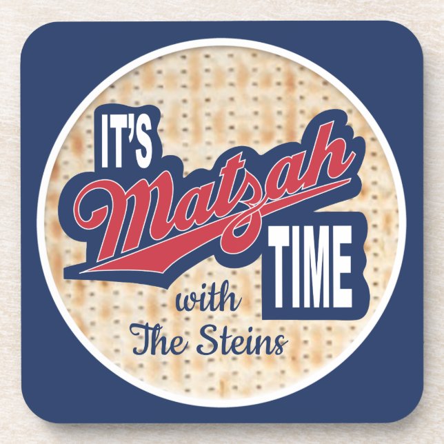 Pessach-Untersetzer "It's Matzah Time" Getränkeuntersetzer (Vorderseite)