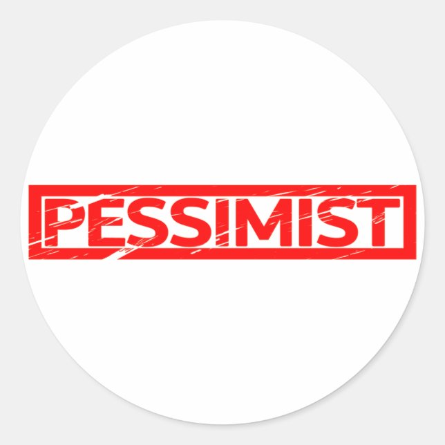 Pessimist-Briefmarke Runder Aufkleber (Vorderseite)