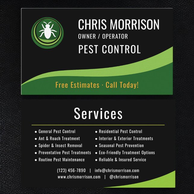 Pest Control Service Visitenkarte (Von Creator hochgeladen)
