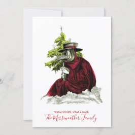 Pest Doktor Santa. Baby Es ist bekleidet draußen Karte