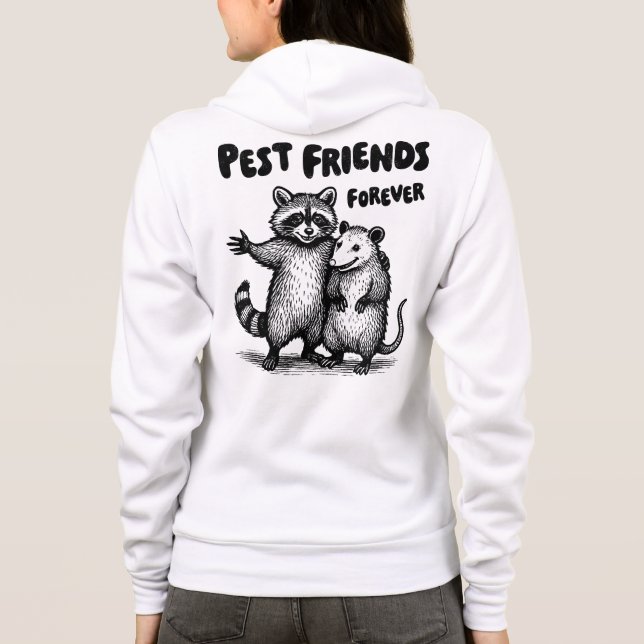 Pest Friends Forever Black Print Front & Back Hoodie (Rückseite)