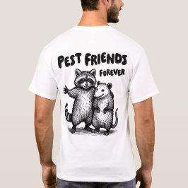 Pest Friends Forever Black Print Front & Back T-Shirt