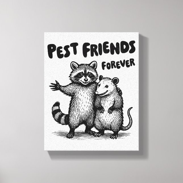 Pest Friends Forever Black Print Leinwand (Vorderseite)