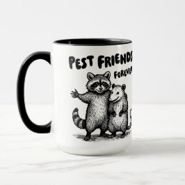 Pest Friends Forever Black Print Tasse