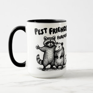 Pest Friends Forever Black Print Tasse