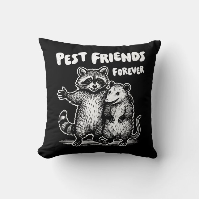 Pest Friends Forever White Print Kissen (Vorderseite)