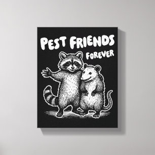 Pest Friends Forever White Print Leinwand