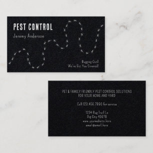 Pest Kontrolle Amsel Bugs Moderne Minimal Schwarz Visitenkarte