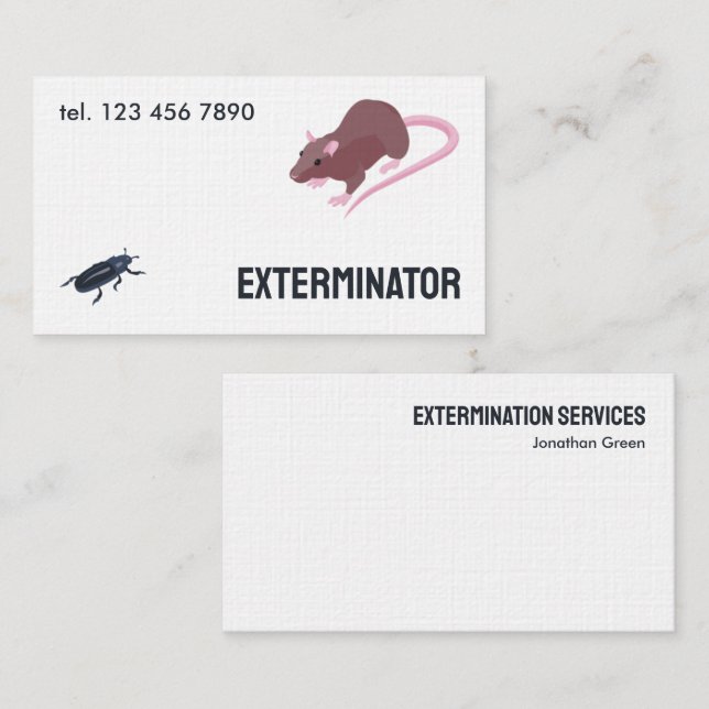 Pest Rodent Exterminator Visitenkarte (Vorne/Hinten)