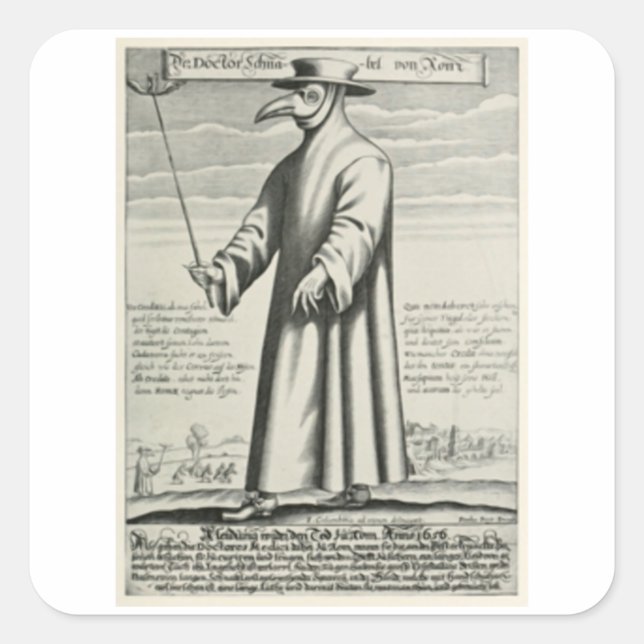 Pestarzt Quadratischer Aufkleber (Vorderseite)