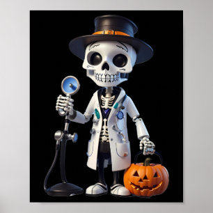 Pestarzt Skeleton Doctor Halloween Paramedian Poster