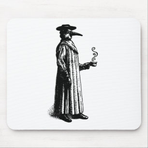 Pestdoktor mit einer heißen Tasse Tee Mousepad