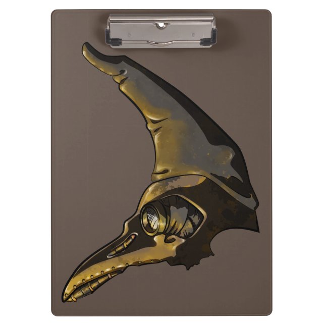 Pestmaske Klemmbrett (Vorderseite)