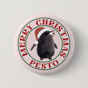 Pesto Penguin Weihnachten Button