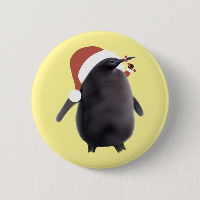 Pesto Penguin Weihnachten Button (Vorderseite)