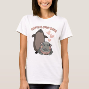 Pesto und Moo Deng Pinguin und Nilpferd Lustig T-Shirt