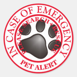 PET ALERT RUNDER AUFKLEBER