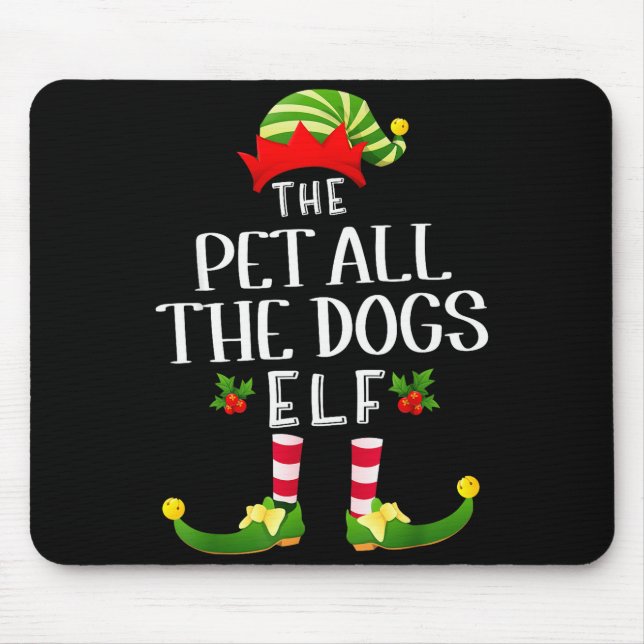 Pet All The Dogs Christmas Elf Matching Pajama X-m Mousepad (Vorne)