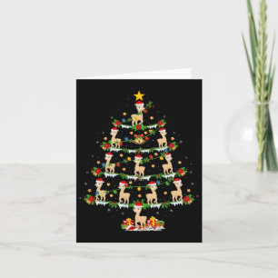 Pet Animal Xmas Lights Santa Alpaca Weihnachtsbaum Karte