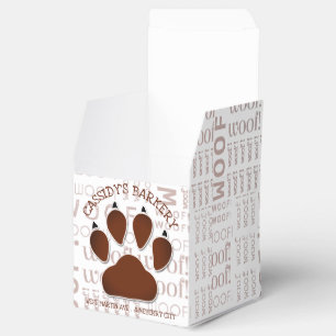 Pet Bakery Business Brown Dow Pfote mit Namen Geschenkschachtel