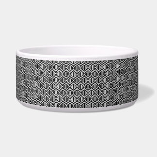 Pet Bowl Black White Hexagon Geometric Pattern Napf
