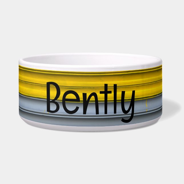 Pet Bowl mit Gelb- und Graurollendesign Napf (Vorderseite)