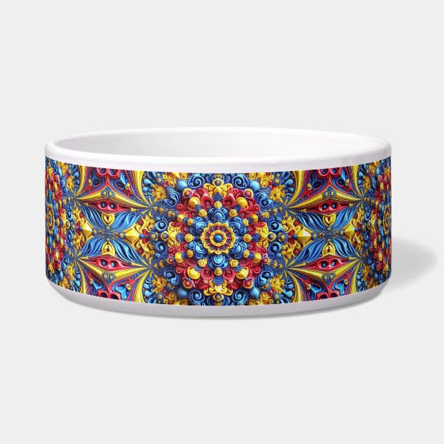 Pet Bowl mit rumänischen Farben Abstraktes Design Napf (Vorderseite)
