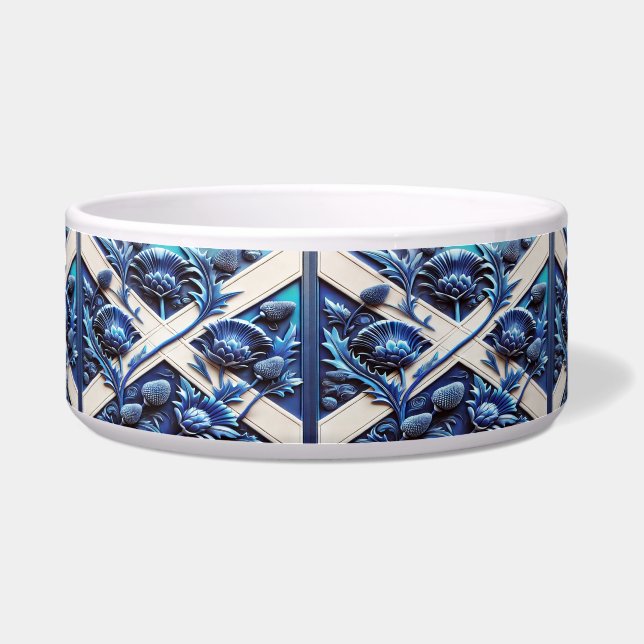 Pet Bowl mit Scottish Thistles Design Napf (Vorderseite)