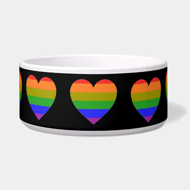 Pet Bowl Rainbow Hearts Napf (Vorderseite)