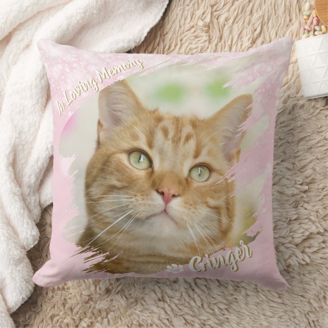 Pet Brush Stroke Custom Photo Memorial Keepsake Kissen (Decke)