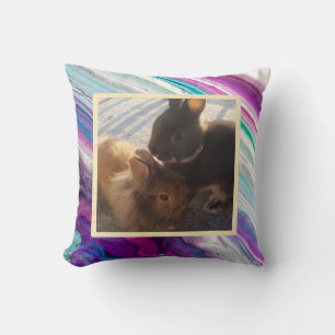 Pet bunny photo - colourful  kissen