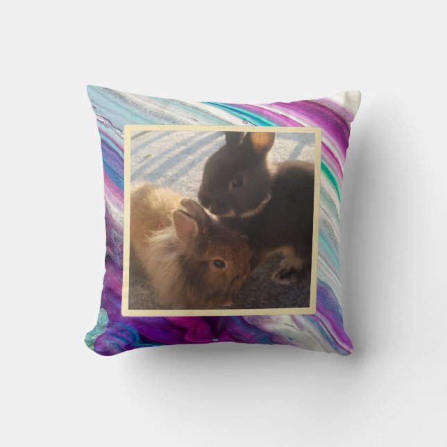 Pet bunny photo - colourful  kissen (Vorderseite)