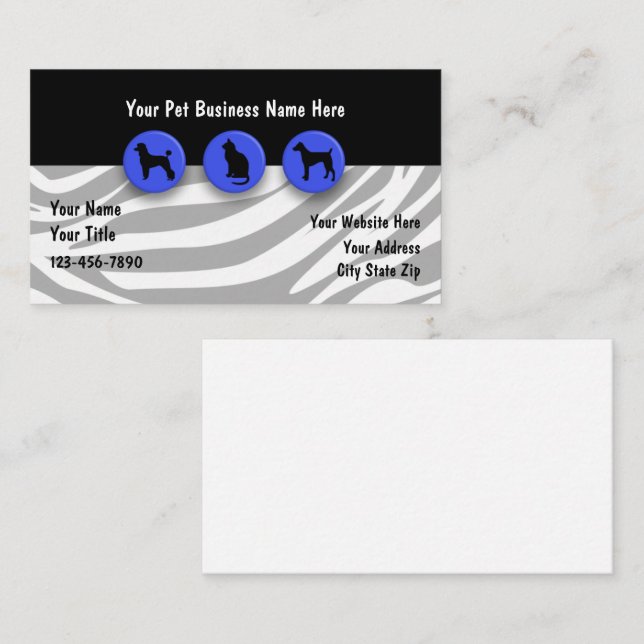 Pet Business Cards Visitenkarte (Vorne/Hinten)