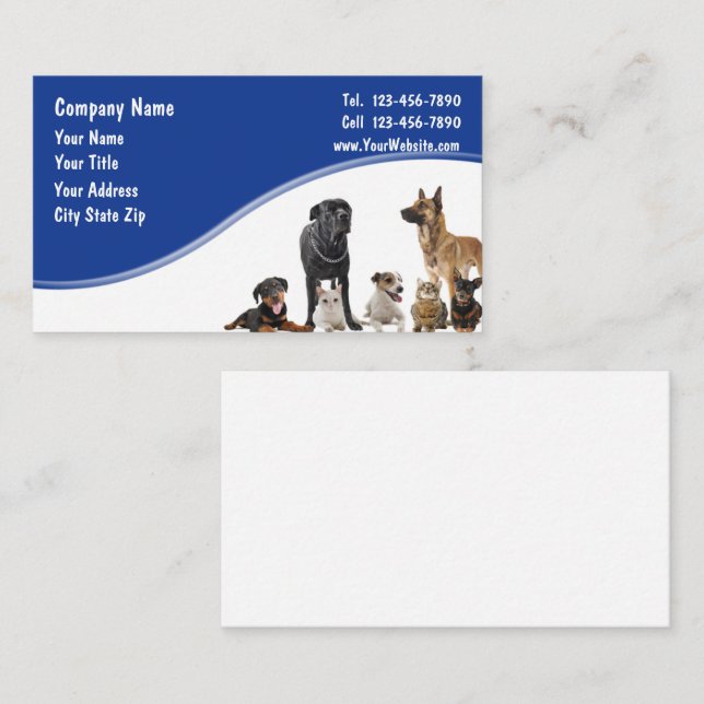 Pet Business Cards Visitenkarte (Vorne/Hinten)