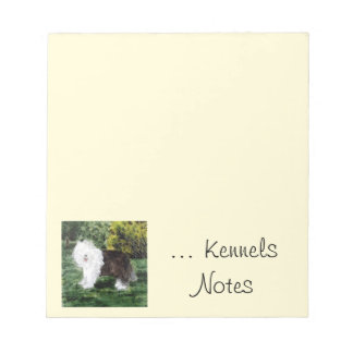 Pet Business Old English Sheepdog Art Custom Notizblock