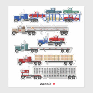 Pet Camion Rouge et Autocollants de Semi-remorque