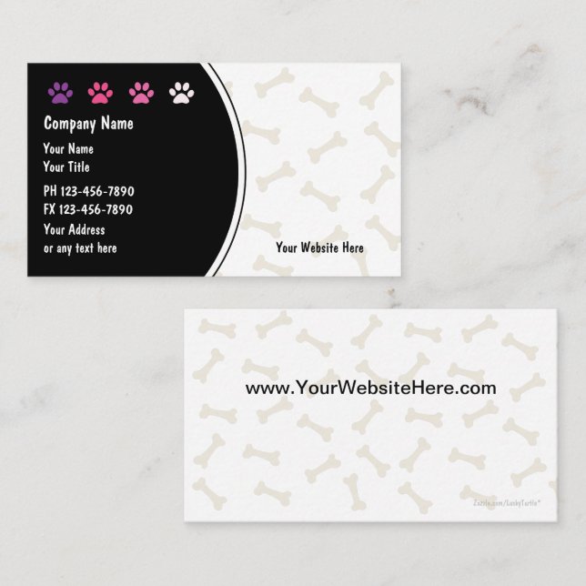 Pet Care Cartes de visite Nouveau (Devant / Derrière)