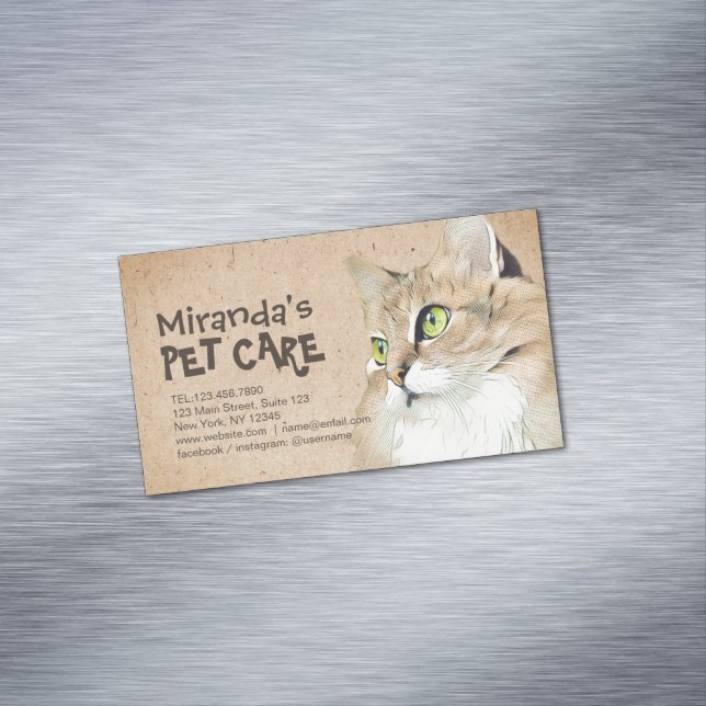 Pet Care Grooming Sitting Pet Beauty Salon Magnetische Visitenkarte (Beispiel)