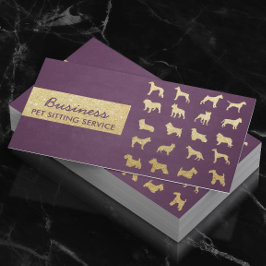 Pet Care Moderne Silhouetten für Lila- und Goldhun Visitenkarte