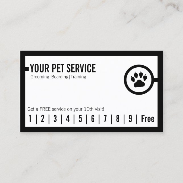 Pet Care Pet Niedliche Loyalität Treuekarte (Vorderseite)