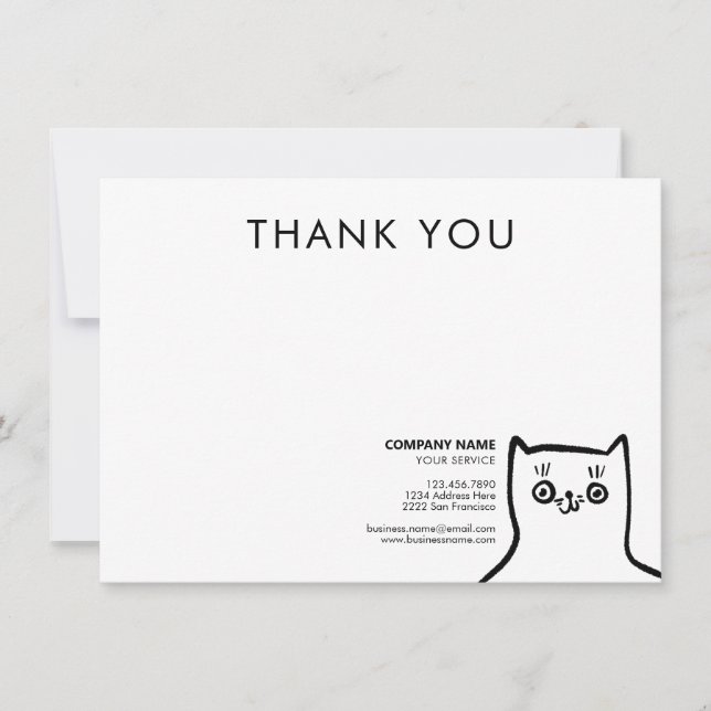 Pet Care Service Spaß Katze Vielen Dank für Ihr Ge Mitteilungskarte (Vorderseite)