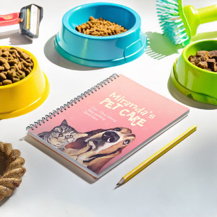 Pet Care Sitting Bade Grooming Salon Food Shop Notizblock