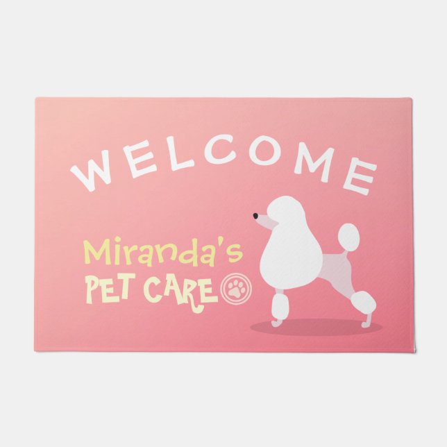 Pet Care Sitzen Adorable Cartoon Dog Willkommen Fußmatte (Vorderseite)