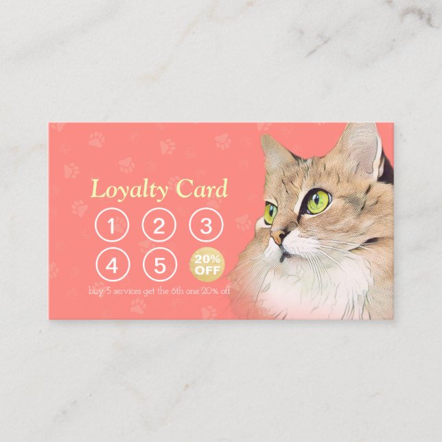 Pet Care Sitzen Bade & Grooming Loyalty Punch Treuekarte (Vorderseite)