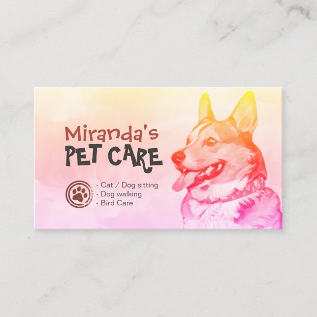 Pet Care Sitzen Bade & Grooming Loyalty Punch Treuekarte (Vorderseite)