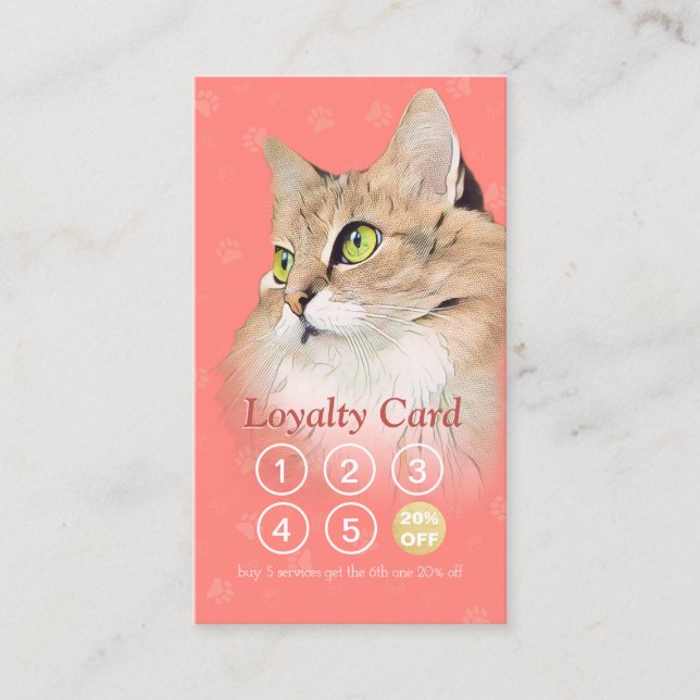 Pet Care Sitzen Bade & Grooming Loyalty Punch Treuekarte (Vorderseite)