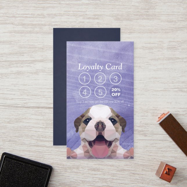 Pet Care Sitzen Bade & Grooming Loyalty Punch Treuekarte (Vorderseite/Rückseite Beispiel)