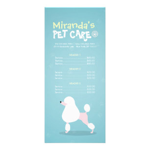 Pet Care Sitzen Baden Grooming Salon Preisliste Werbekarte
