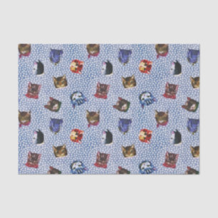Pet Cat Blue Polka Dots Kitten Wasserfarbe Seidenpapier